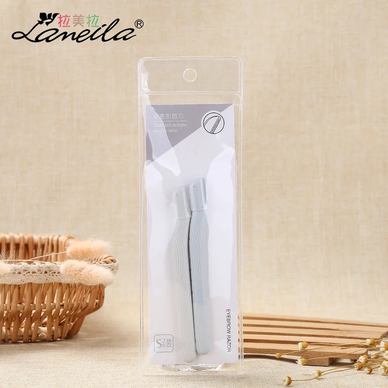 

Two Pieces Bag Eyebrow Knife Portable Stainless Steel Sharp Blades Scraping Eyebrow A946
