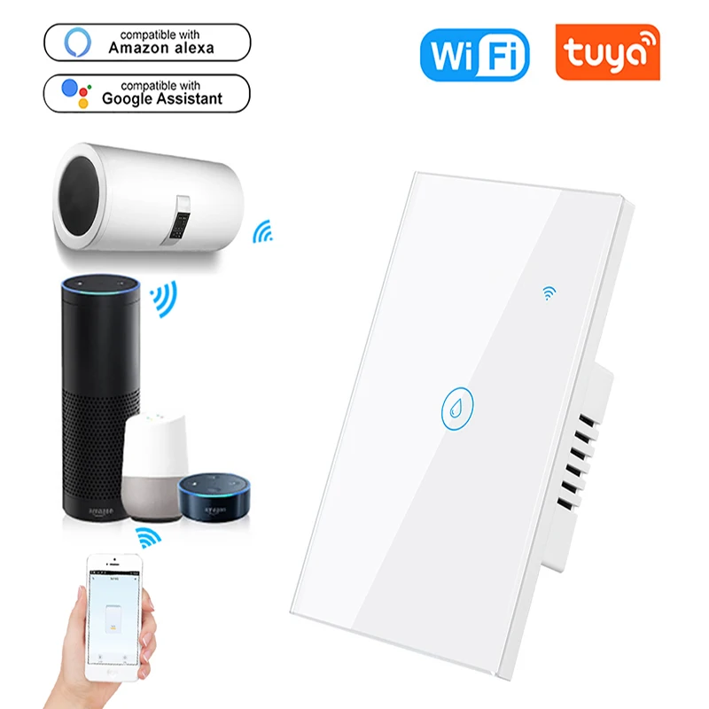 

AU 120 type smart switch touch wall switch timing graffiti smart WiFi water heater switch Single live wire