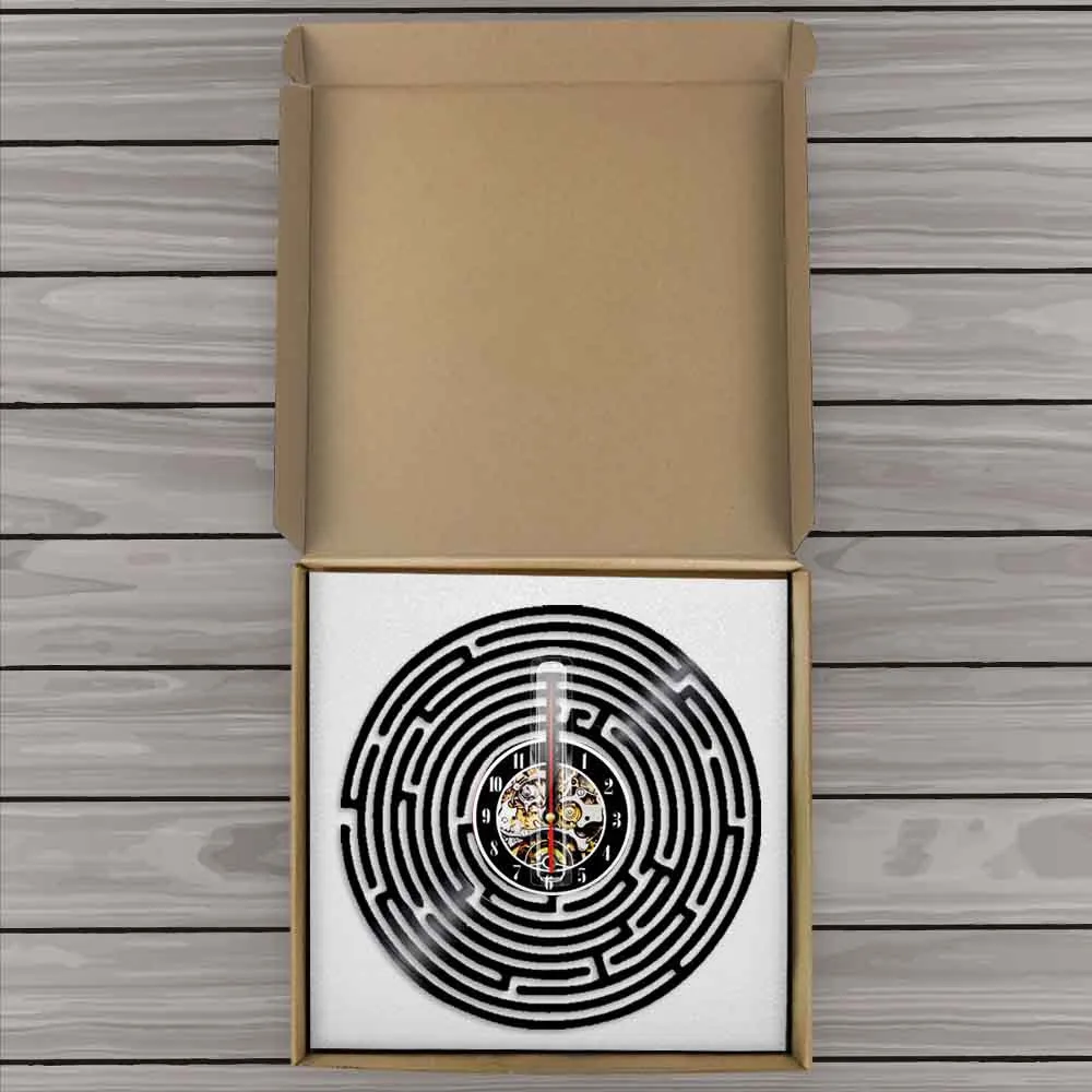 Настенные часы с абстрактным лабиринтом минималистичные мистические