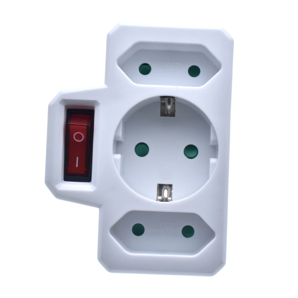 Штепсельная Вилка Европейского типа с 1 на 3 способами европейский стандартный