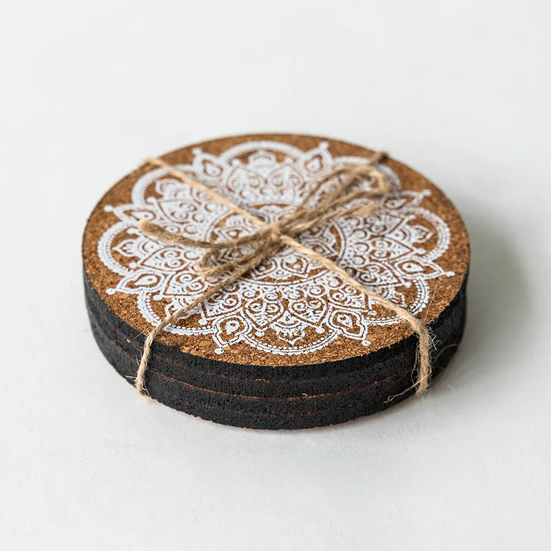 Столовая подставка DUNXDECO под чашки европейский национальный цветок натуральные