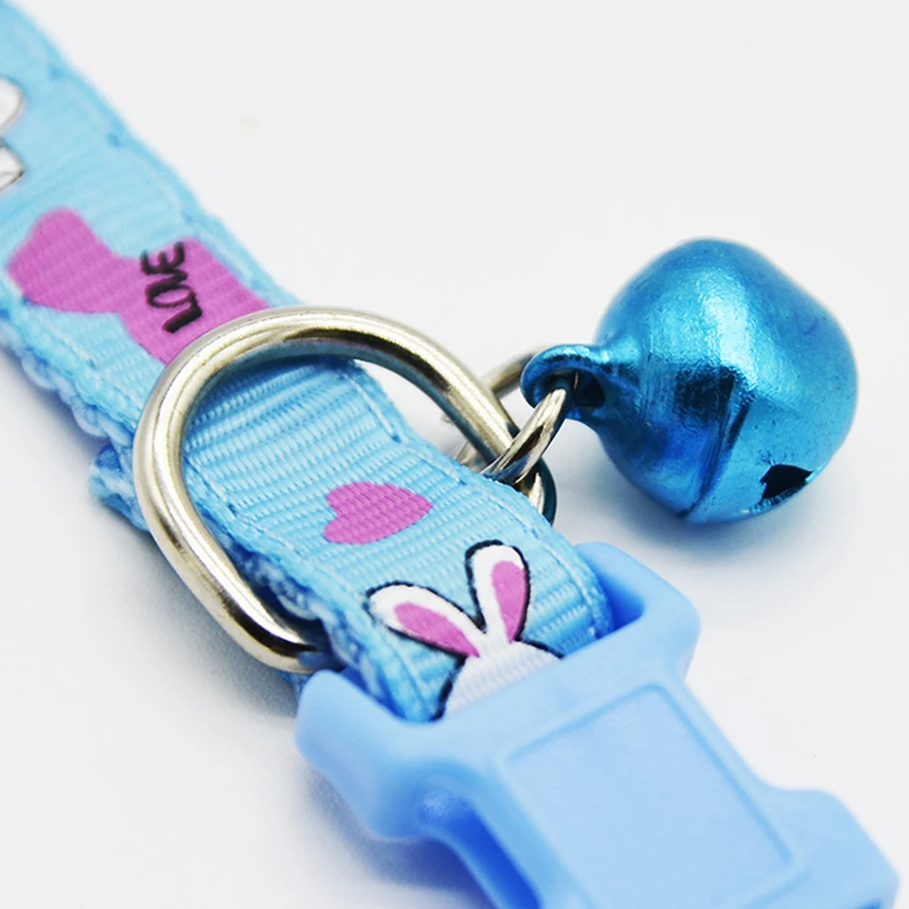 

Adjustable Cute Cartoon Rabbit Printed Quick Release Buckle Cat Puppy Comfortable Dog Collar Necklace Collars Harnesses Leads