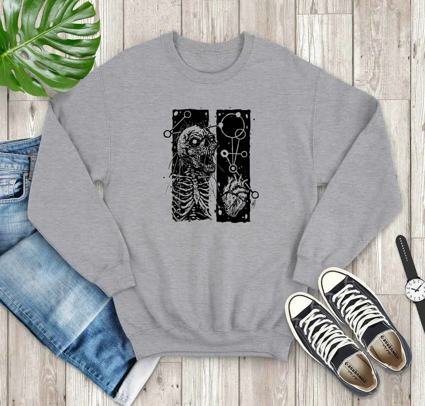 

Skull graphic funny unisex horror sweatshirt gothic fashion youngs grunge tumblr hipster vintage pure cotton casual pullover top