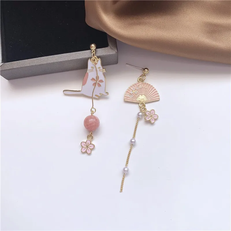 Новые асимметричные серьги с цветами и бахромой модные ювелирные украшения для