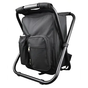 backpack chair portable camping stool foldable chair with double layer oxford fabric cooler bag for fishing camping house and ou free global shipping