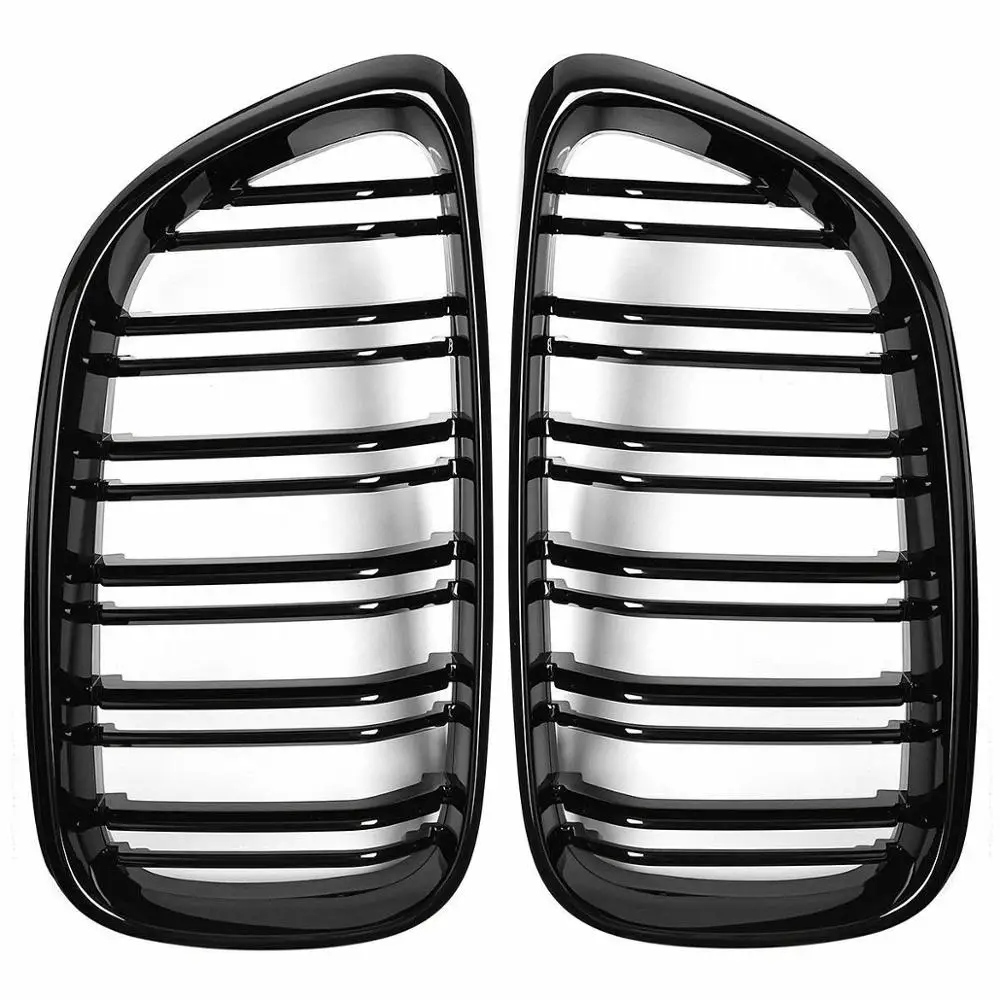 Двойная планка глянцевый черный передний бампер решетка для BMW 2 серии F22 F23 M2 F87 220i