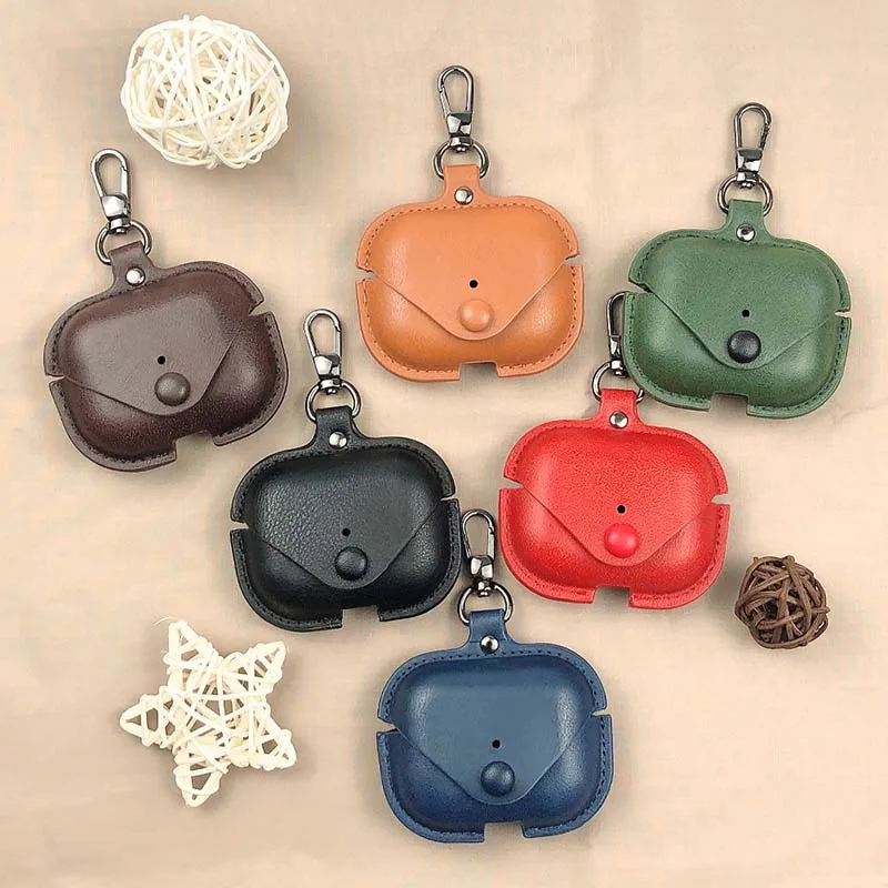 

Luxury Soft Leather Case for Airpods Pro Protective Shell for Apple Airpods 3 Bluetooth Headset Business Cover with Buckle