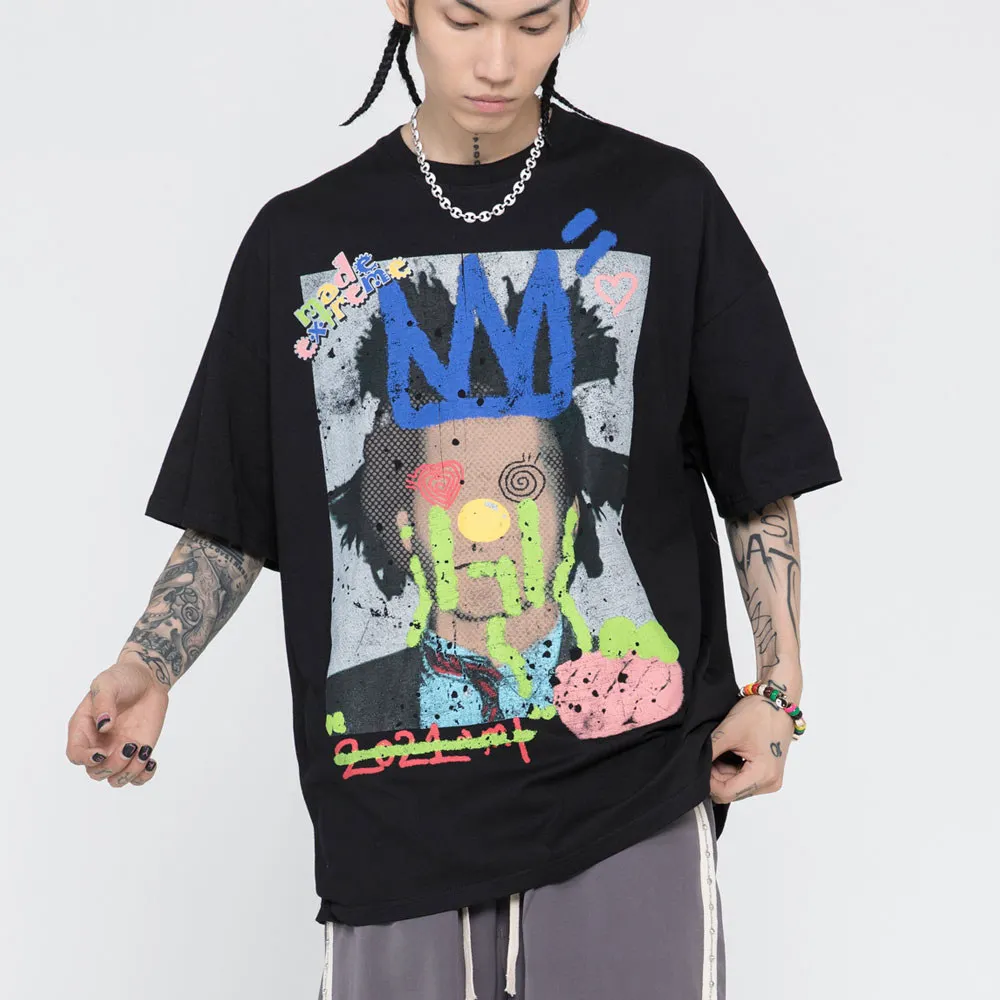 

LINDSEY SEADER Men's T-shirt Hip Hop Oversized Print 2021 Casual Harajuku Streetwear Summer Short Sleeve cotton Tops Tee Tshirt