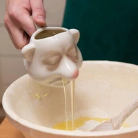 funny dwarf shaped ceramic egg separator egg yolk white separator household kitchen gadget egg tools cooking baking