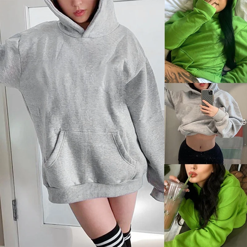 

Women's Long Sleeve Rabbit Ears Hooded Hoodie Long Tops Rabbit Solid Color Sweatshirt