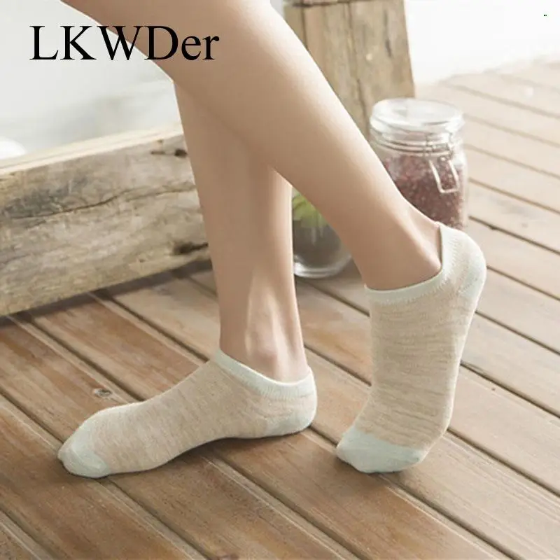 

5 Pairs Women Solid Casual Cotton Short Socks College Breathable Comfort Trendy Japanese Korea Ladies Concise Stripe 5 Pairs/lot
