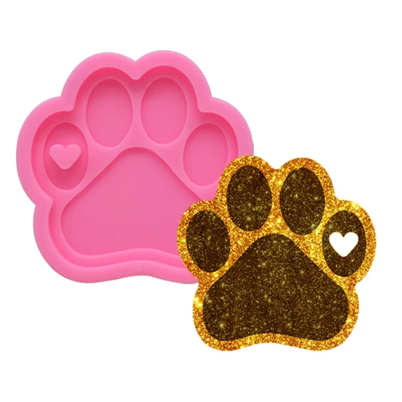 

3 Pcs/Set Dogs Paw Love Heart MP3 Keychain Epoxy Resin Mold Jewelry Pendants Silicone Mould DIY Crafts Ornaments Casting U90F