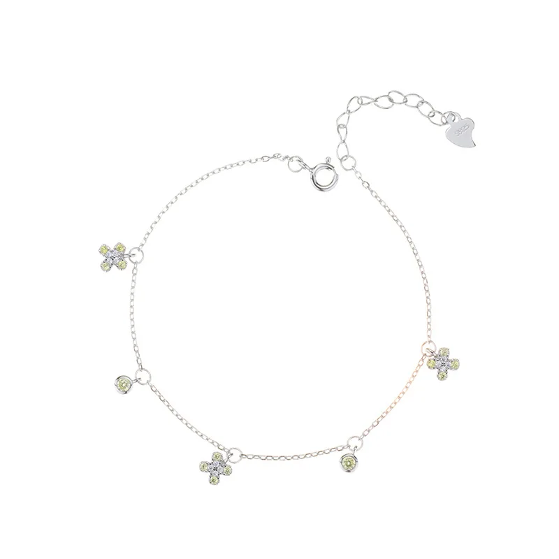 

New Style S925 Sterling Silver Bracelet Simple Fashion Summer Flower Mori Hipster All-match Hand Jewelry for Women