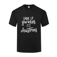 funny drink up grinches its christmas cotton t shirt graphic men o neck summer short sleeve tshirts s 3xl tops tees