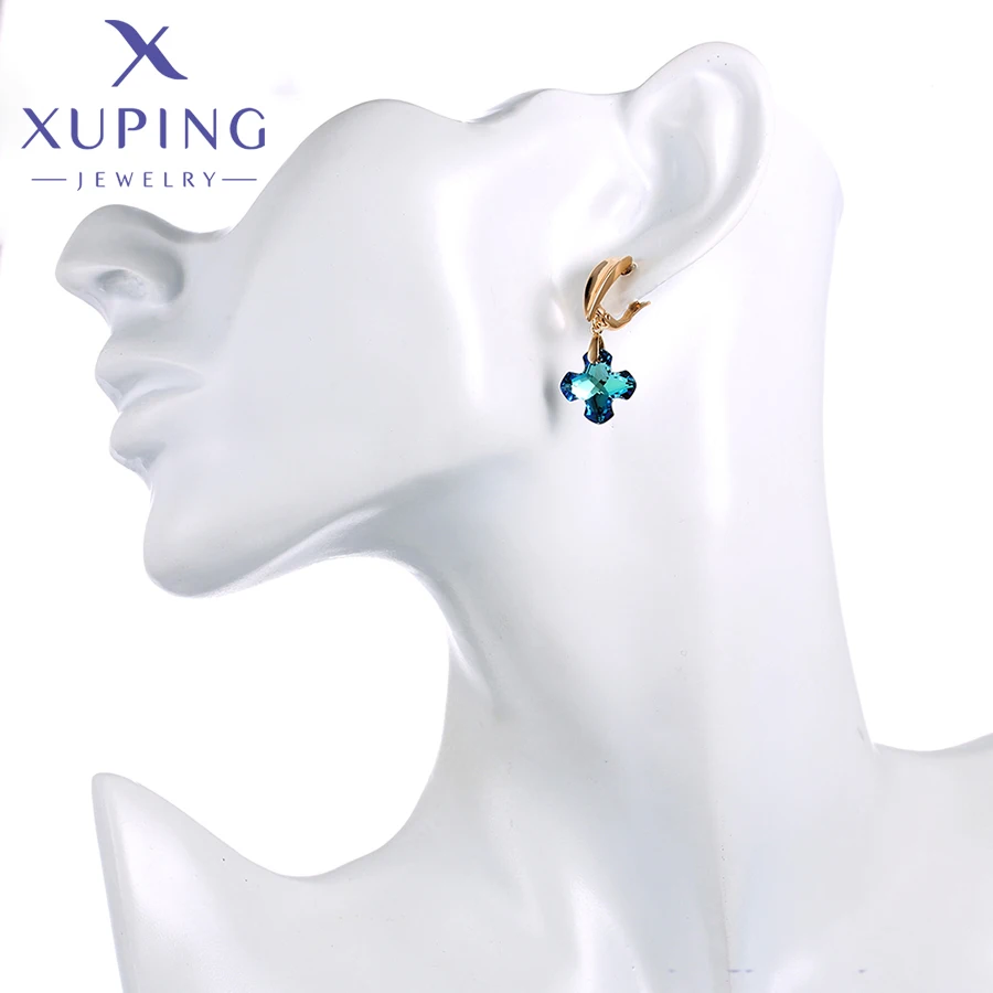 Xuping ювелирные изделия подвески стиль кристалл серьги с родиевым покрытием для