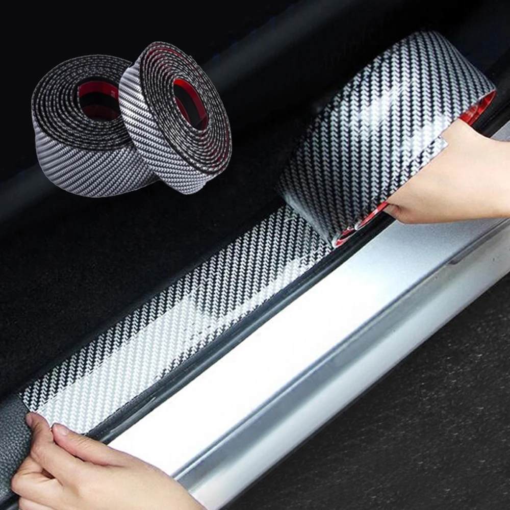 

Car Stickers 5D Carbon Fiber Rubber Styling Door Sill Protector DIY Door Sill Protector Edge Guard Car Stickers Car Accessories