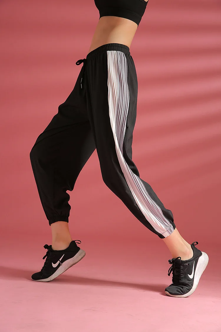 

Woman Haren Pants Elastic Waist Casual Pants Fitness Running Breathable Sweatpants Baggy Quick Dry Trousers Solid Pants