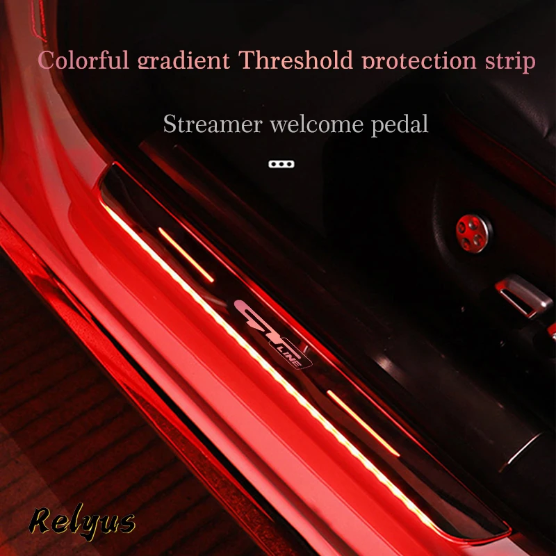 

Customized Car LED Welcome Pedal Car Scuff Plate Pedal Door Sill Pathway Light For Peugeot 4008 5008 207 307 308 GT Line