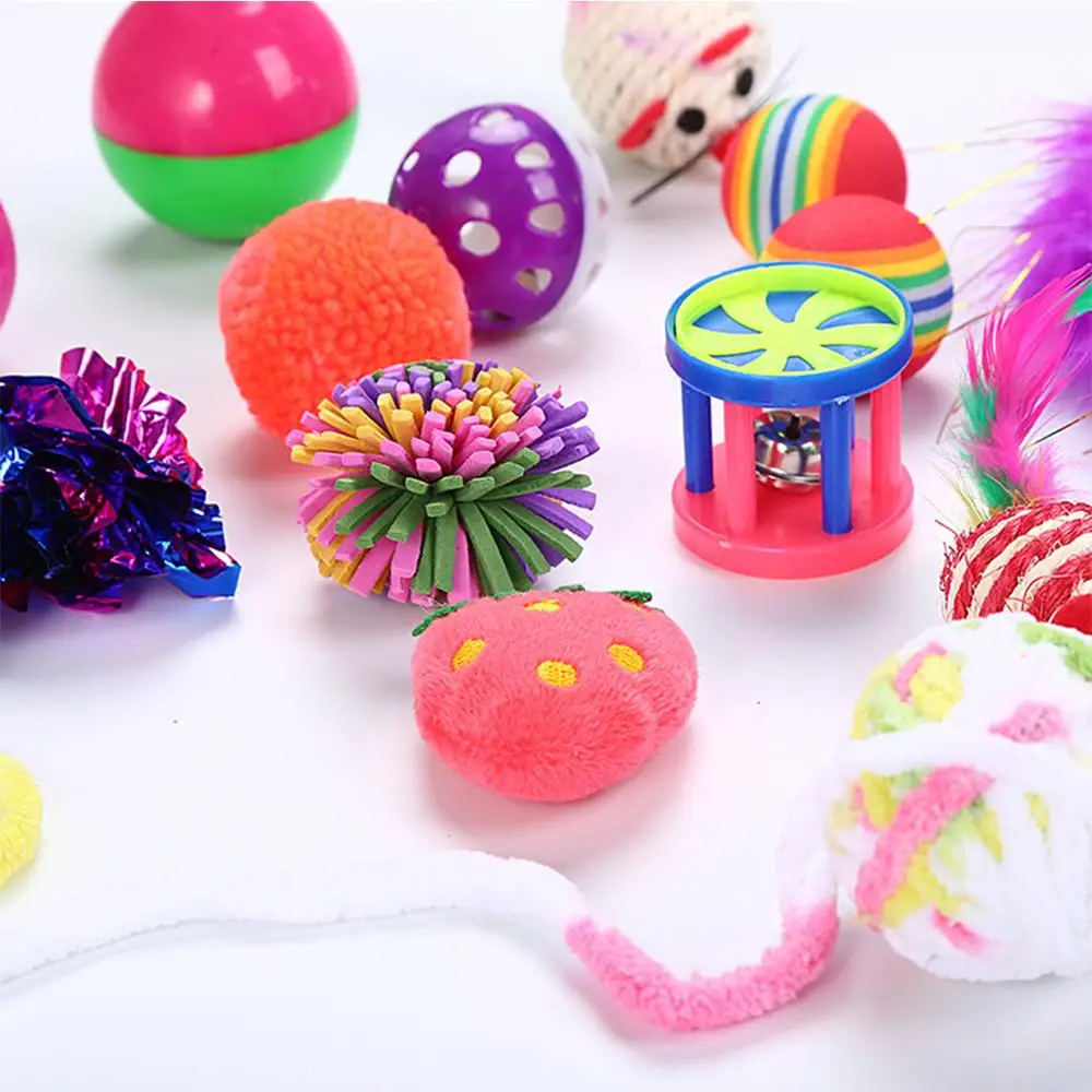 Игрушки для котят 17 шт. игрушки кошек перья палочка кошка колокольчик набор