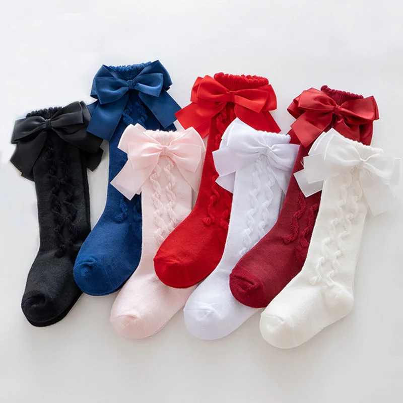 

Autumn children baby princess socks new arrival cute fashion casual cotton warm court style bow long tube kids baby girl socks