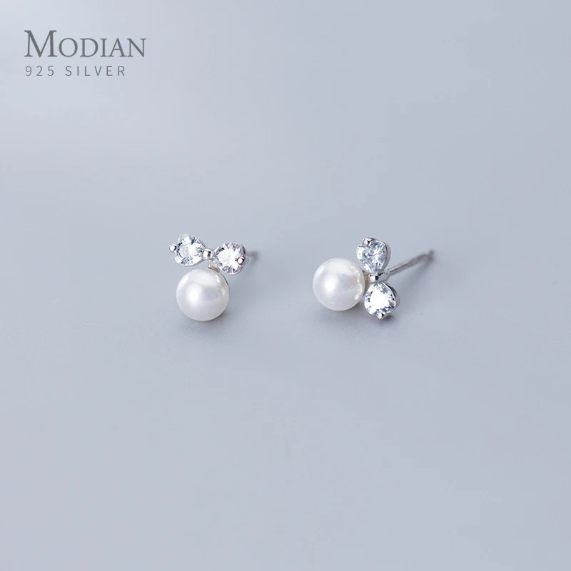 MODIAN Классические Элегантные жемчужные серьги в виде капель с кристаллами форме