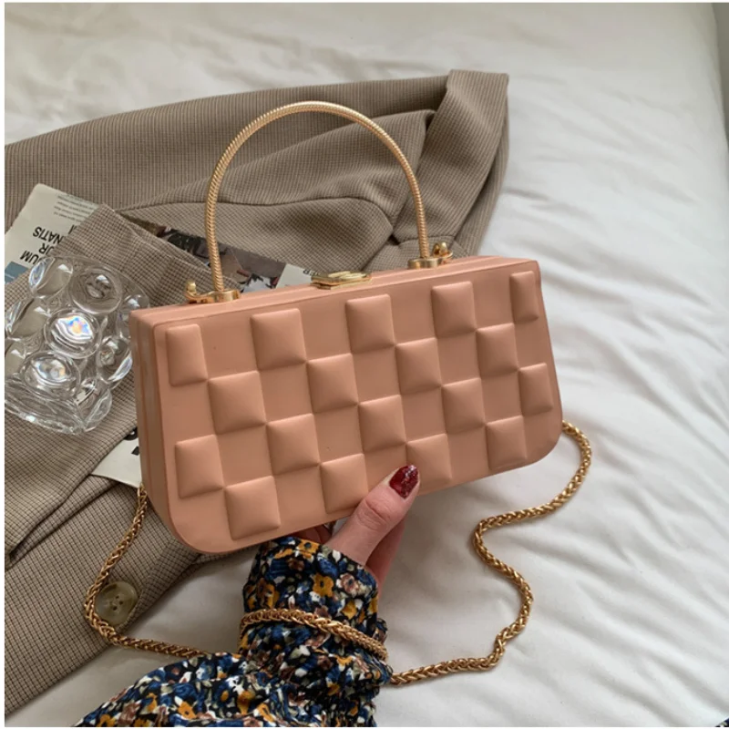 

High Quality Casual Chocolate Box Bag 2021 New Fashion One-shoulder Chain Bag Korean Version Ladies Portable Small Square Bag