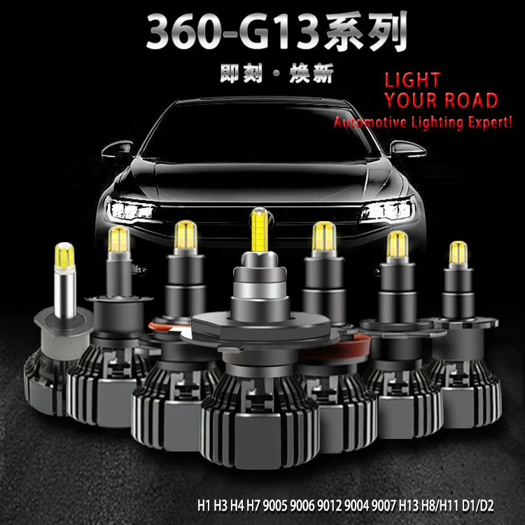 3D Canbus H4 D2 светодиодный фары комплект 15000lm 6000k авто CreeCSP чипы H7 H1 9005/06 H11 фар