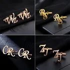 Запонки мужские с гравировкой имени и инициалами, свадебный подарок, матовая манжета с надписью, рубашка, аксессуары на заказ