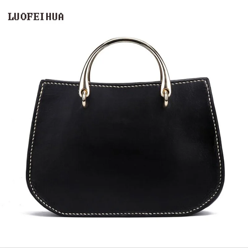 Женская сумка из натуральной кожи LUOFEIHUA винтажная Сумка-тоут ручной работы 2019 |