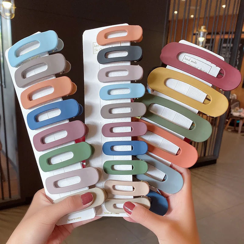 

Geometric Rectangle Hair Clips Women Girls Acrylic Hollow Barrette Hairpin Frosted Korean Side Clip Hair Style Making Headdress
