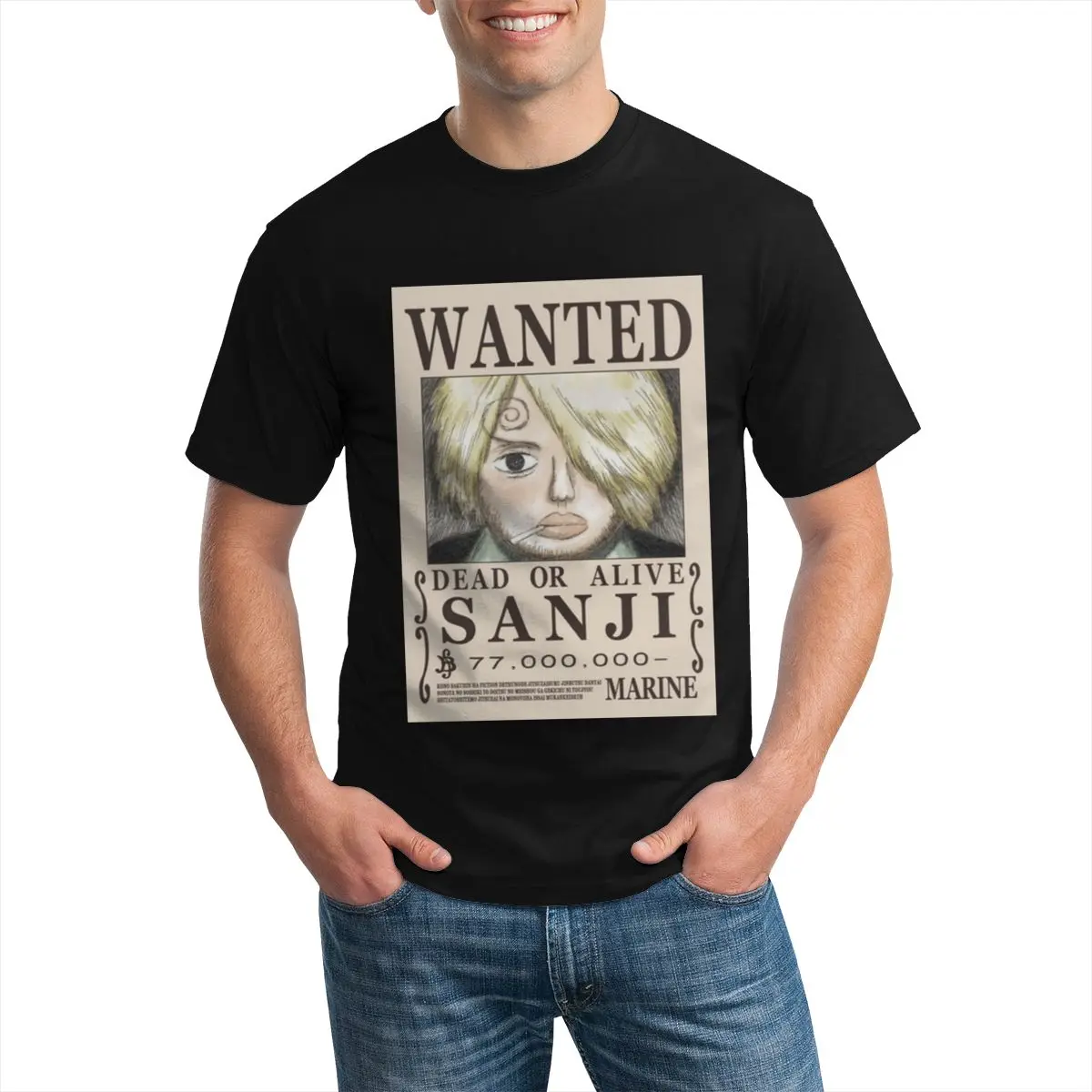 

Bandai цельный постер Sanji First Want, футболка, аниме Хлопковая мужская футболка, футболка оверсайз с принтом, Повседневная футболка
