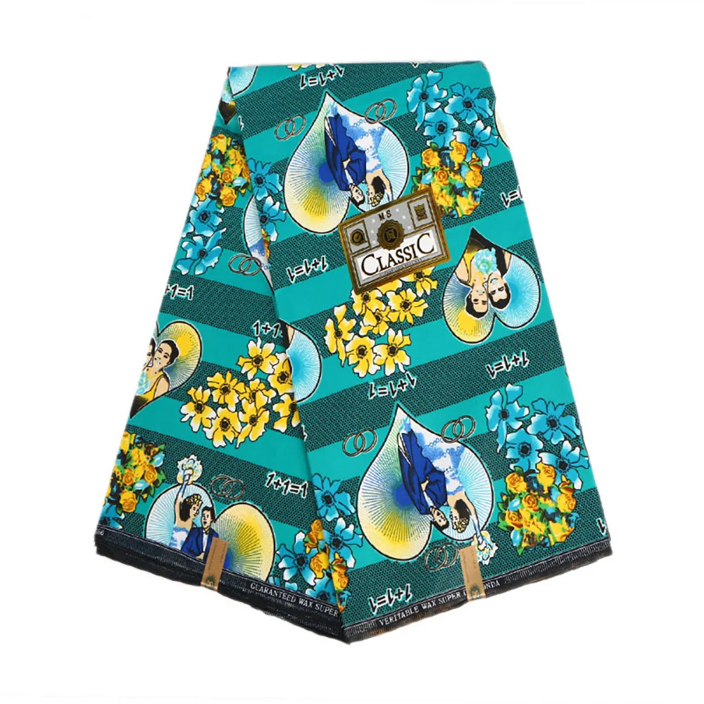 Африканская вощеная ткань принтом Любовь Печать Анкара африканская для вечерние