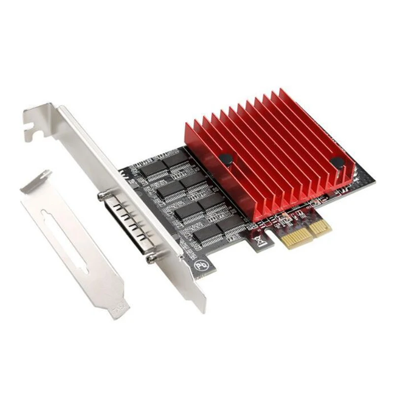 8 Port Riser Card PCI-E Express PCIE to COM DB9 RS232 Serial Controller Adapter with Heatsink Cable |