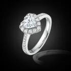 Изысканный сердце Форма обручальные кольца красно-белые персиковые сердечки кубическим цирконием, ювелирное изделие, кольца для женщин палец свадебные аксессуары