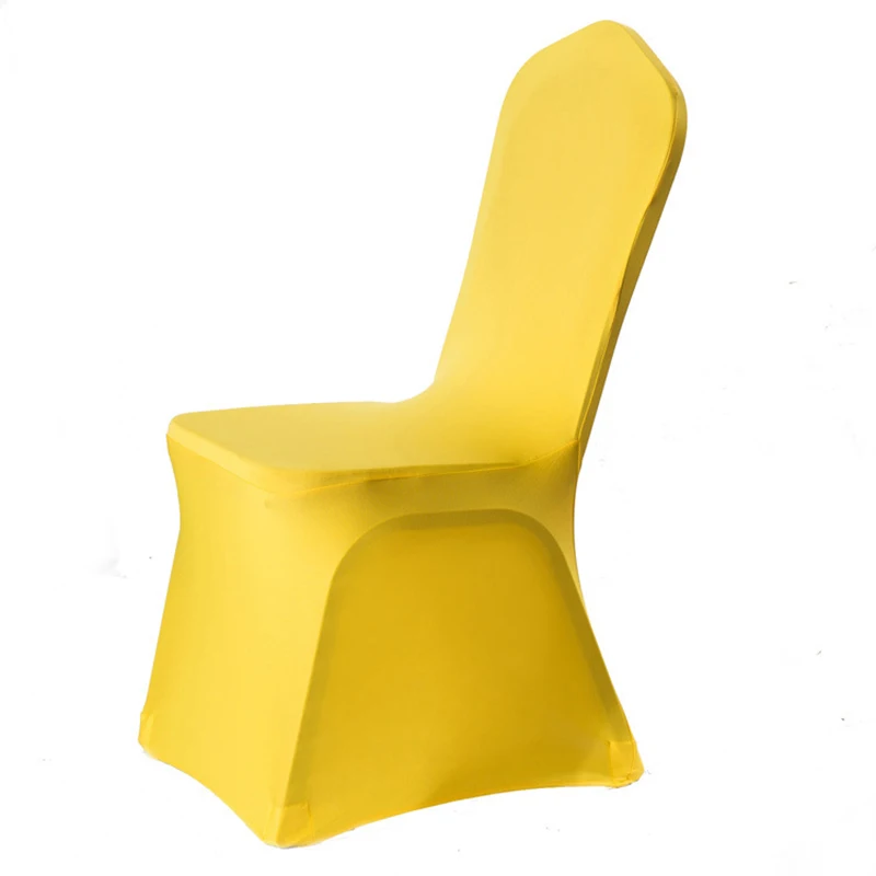 Bright Yellow Спандекс стрейч чехлы на стулья для свадьбы Вечерние чехлы на стулья для столовой утолщенная Банкетная гостиничная накладка на стул - Цвет: Bright Yellow
