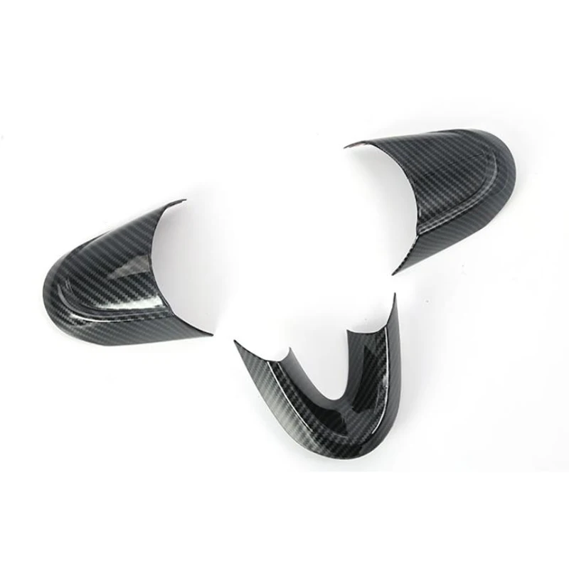 

3Pcs Car Steering Wheel Cover Trim for MINI Cooper F54 F55 F56 F57 F60 Carbon Fiber Style Auto Interior Accessories