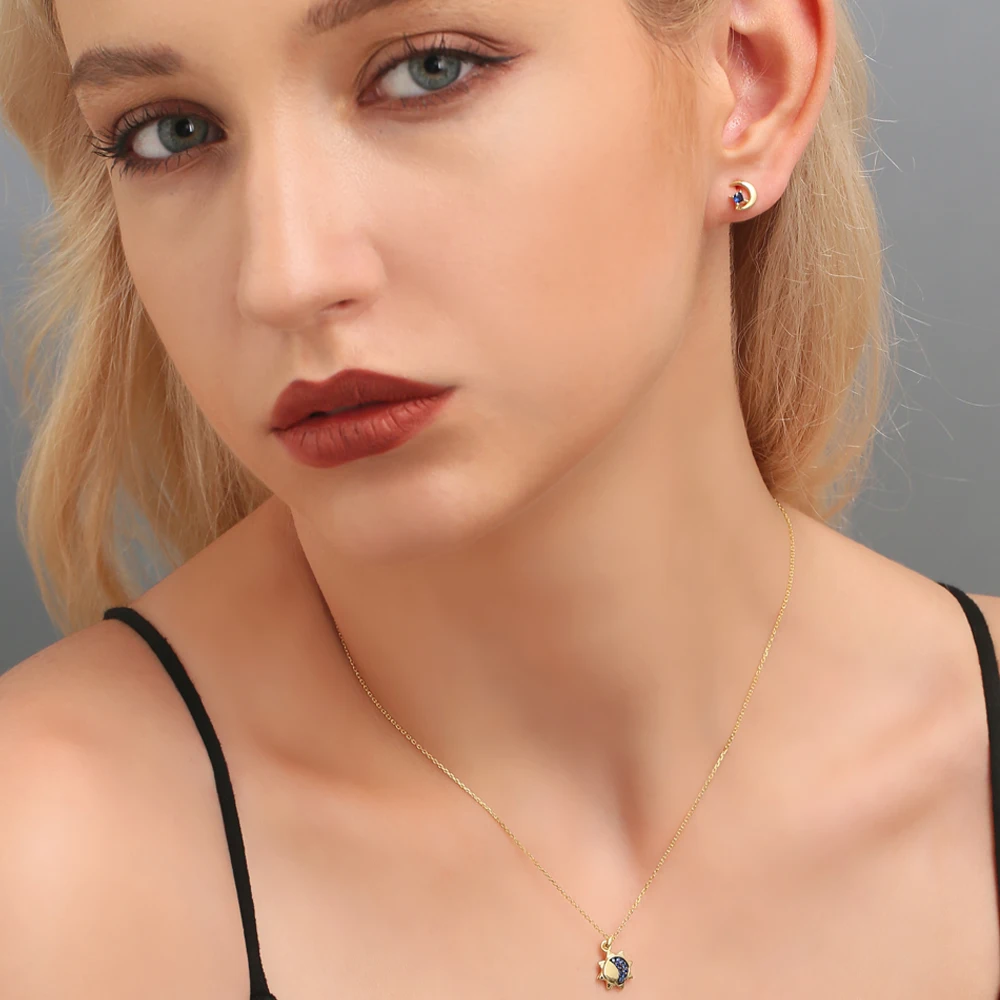 SUPERWEAR солнцезащитные ожерелья с кулонами в виде Луны 925 пробы серебряный желтый