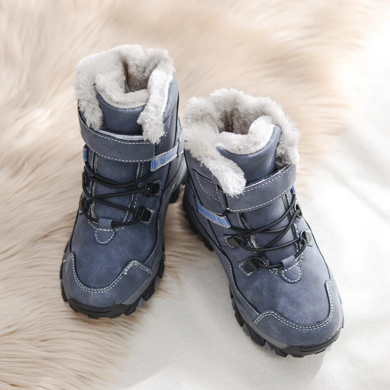 Детские зимние ботинки водонепроницаемые Нескользящие теплые плюшевые