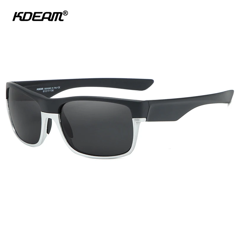 KDEAM Sports Polarized Sunglasses For Men 145mm Lens Width Coating Sunglass TR90 Material Frame Mirror Glasses KD189