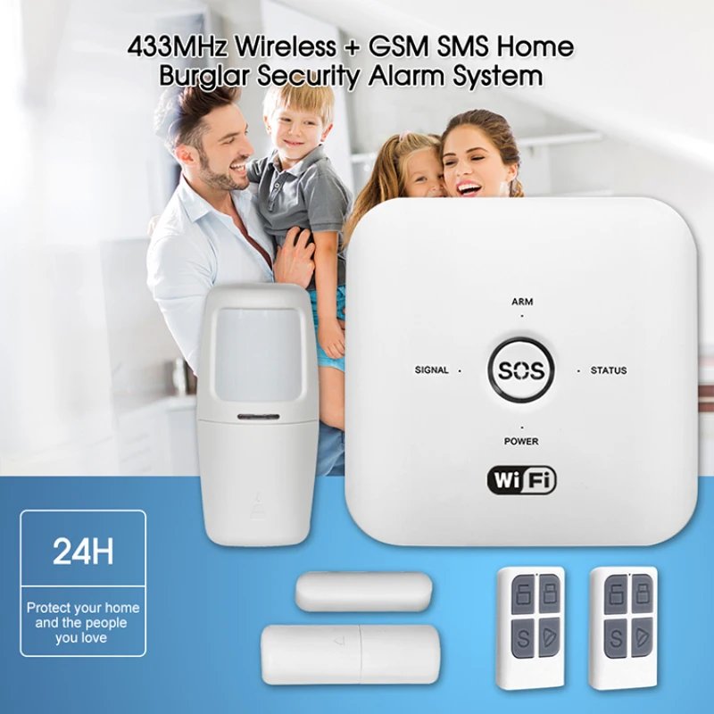 

Tuya Smart Home WIFI GSM Security Alarm System PIR Remote Controlled 100-240V Alarm System Work With Alexa Google Home Assistant