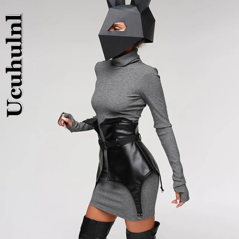 

Ucuhulnl Punk PU Leather Corset Goth Harajuku Buckle High Waist Cummerbund Grunge Streetwear Y2K E Girl 90s Girdle Club Wear