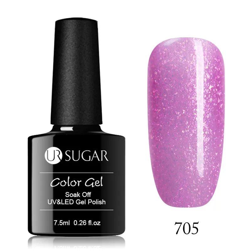 705 Ur Sugar Розовый Блестящий Гель-лак УФ-гель черно-белый Гель-лак для дизайна ногтей впитывающий лак Базовое покрытие без протирания верхнее покрытие - Цвет: 705