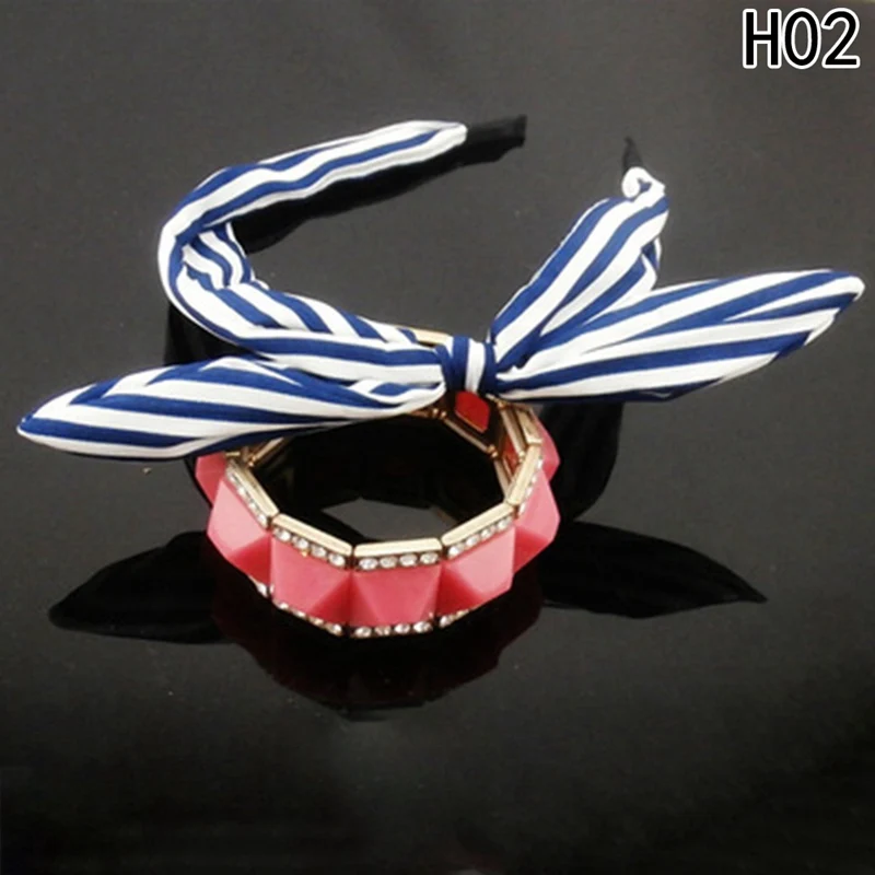 Ободок для волос с бантом Женский тканевый обруч аксессуары 1 шт. |