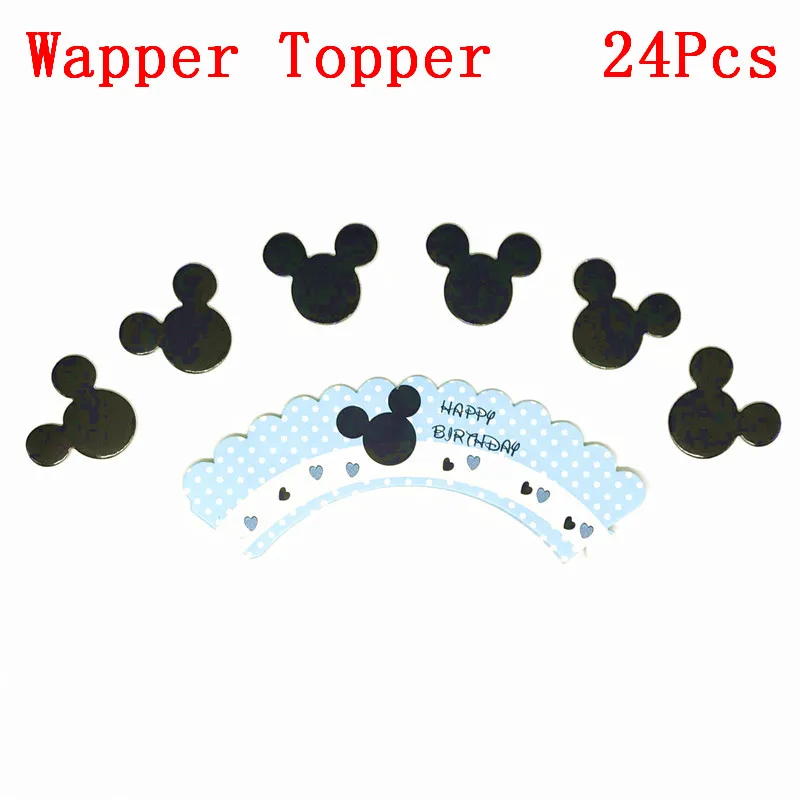 24 шт./упак. Disney Микки Мышь тематическая вечеринка на день рождения с изображением