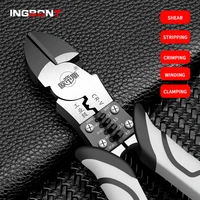 ingbont multifunction diagonal pliers wire cutter long nose pliers side cutter cable shears electrician professional tools