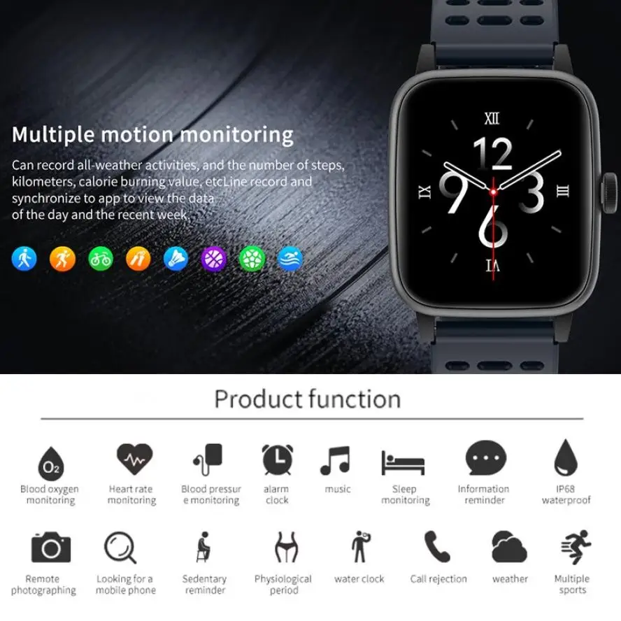 

P30 smart bracelet real-time heart rate blood pressure blood oxygen monitoring custom dial pedometer sports watch SmartWatch