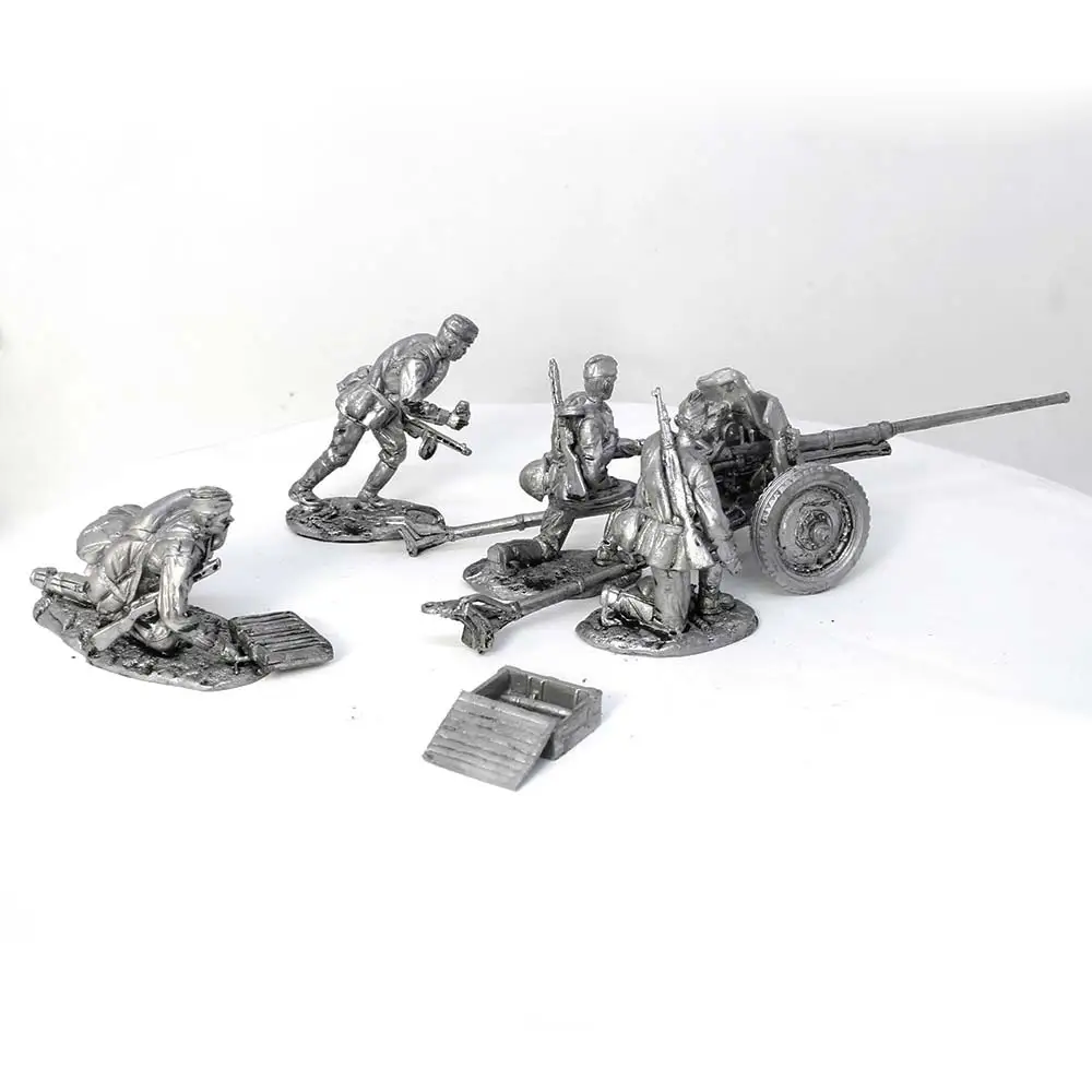 Модель противотанковой пушки 45 мм (обр1942 г) с расчетом Красная армия СССР 1943-45 гг -