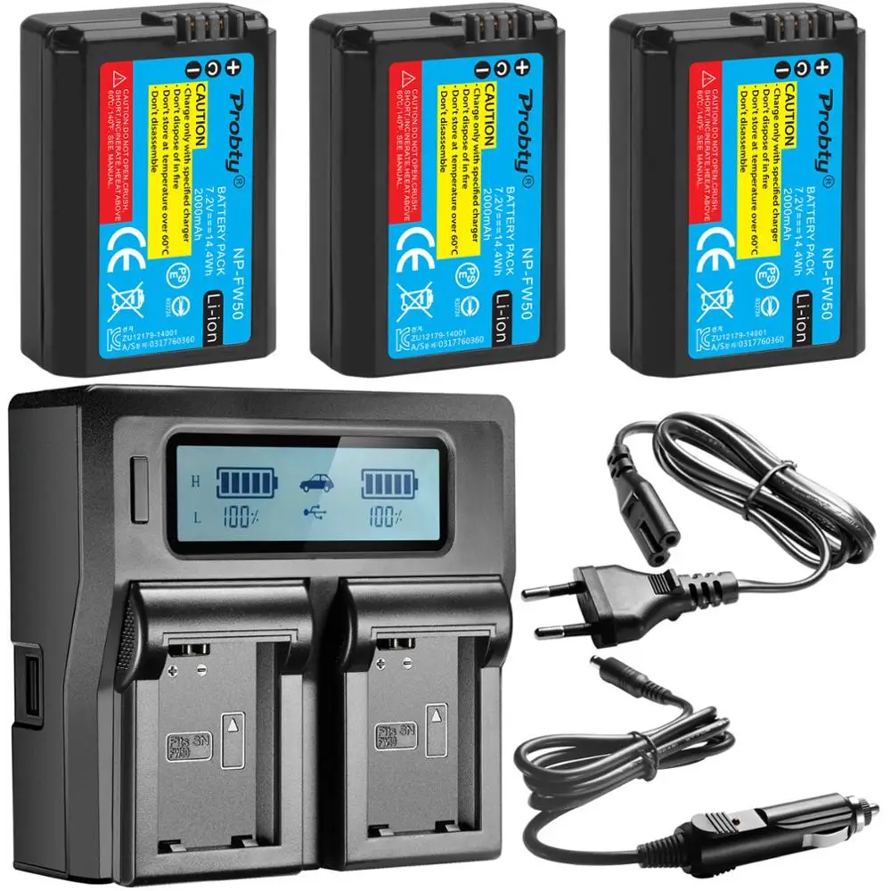 

FOR SONY NP-FW50 NP FW50 Camera Battery +Rapid LCD Charger for Sony a6500 a6300 a6000 a5000 a3000 NEX-3 a7R a7S NEX-7