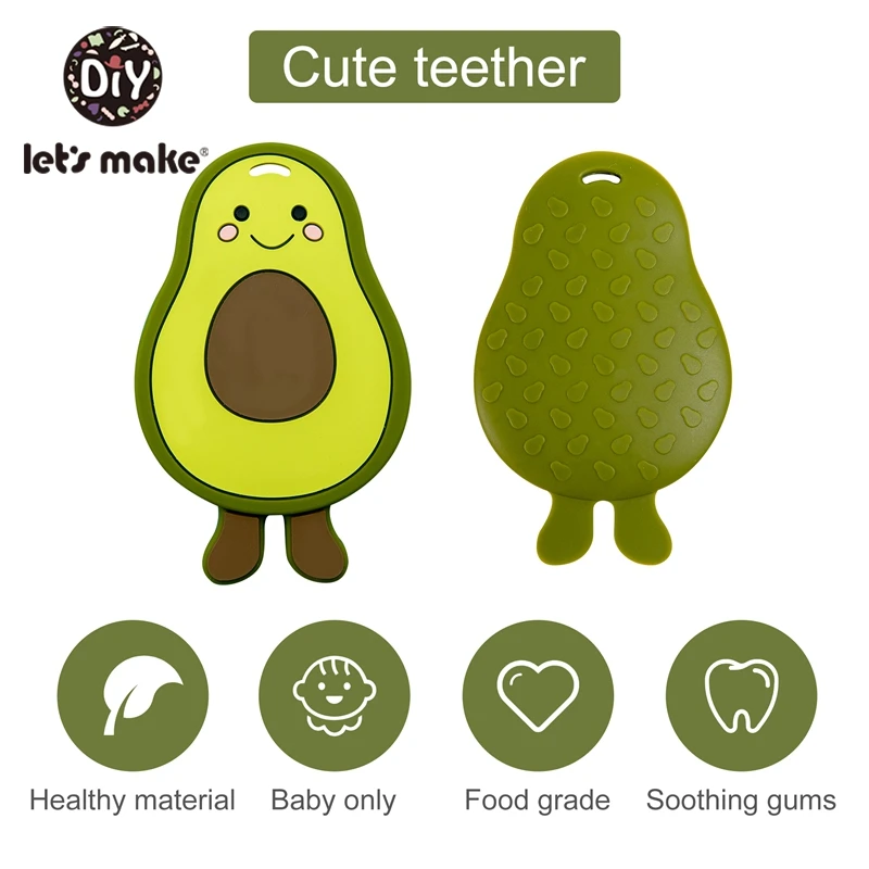 Бусины для прорезывания зубов в виде авокадо силиконовые бусины ожерелья не