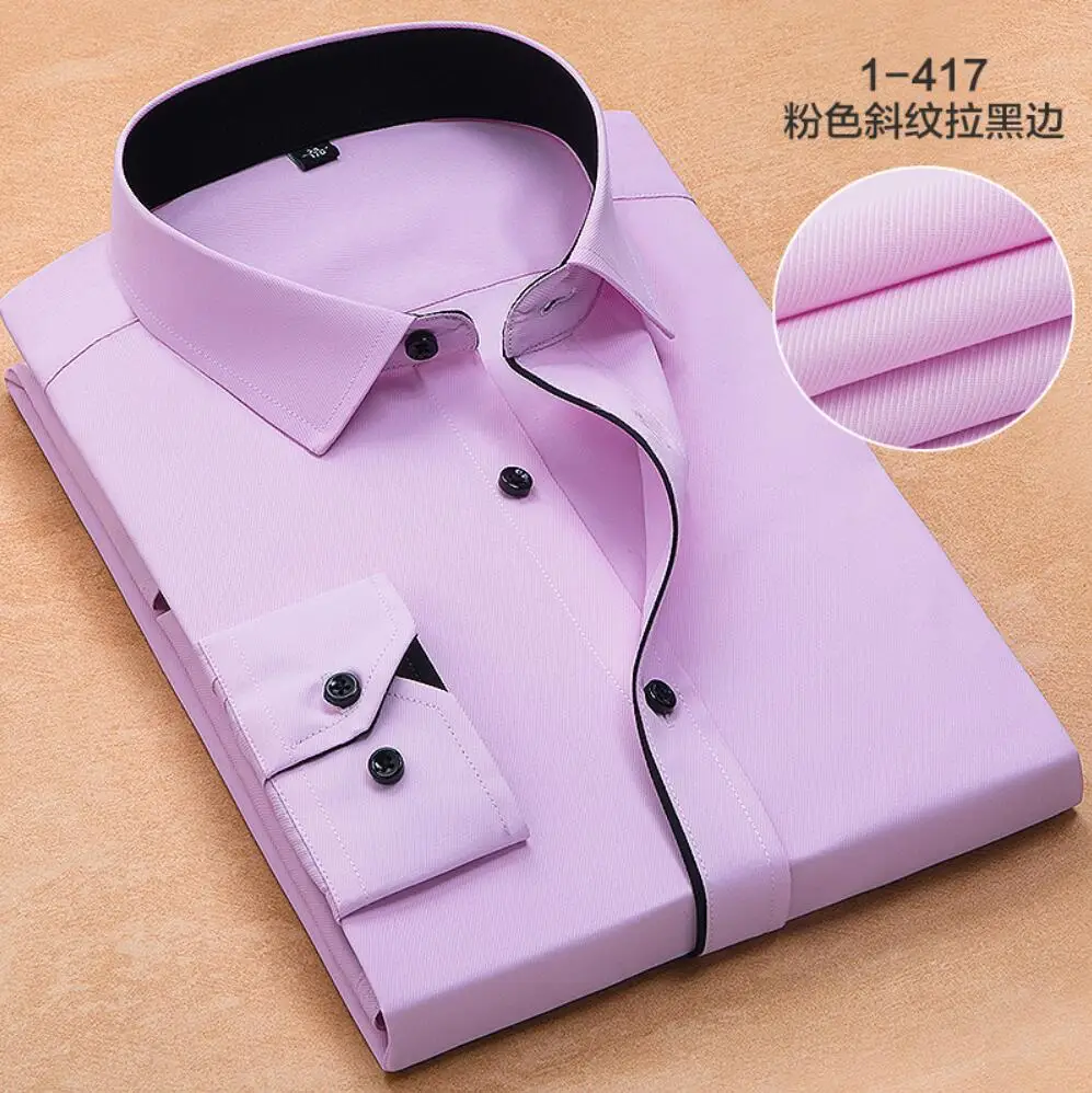 Осенне-весенняя Мужская рубашка с карманами размера плюс 8XL 9XL 10XL 12XL деловые